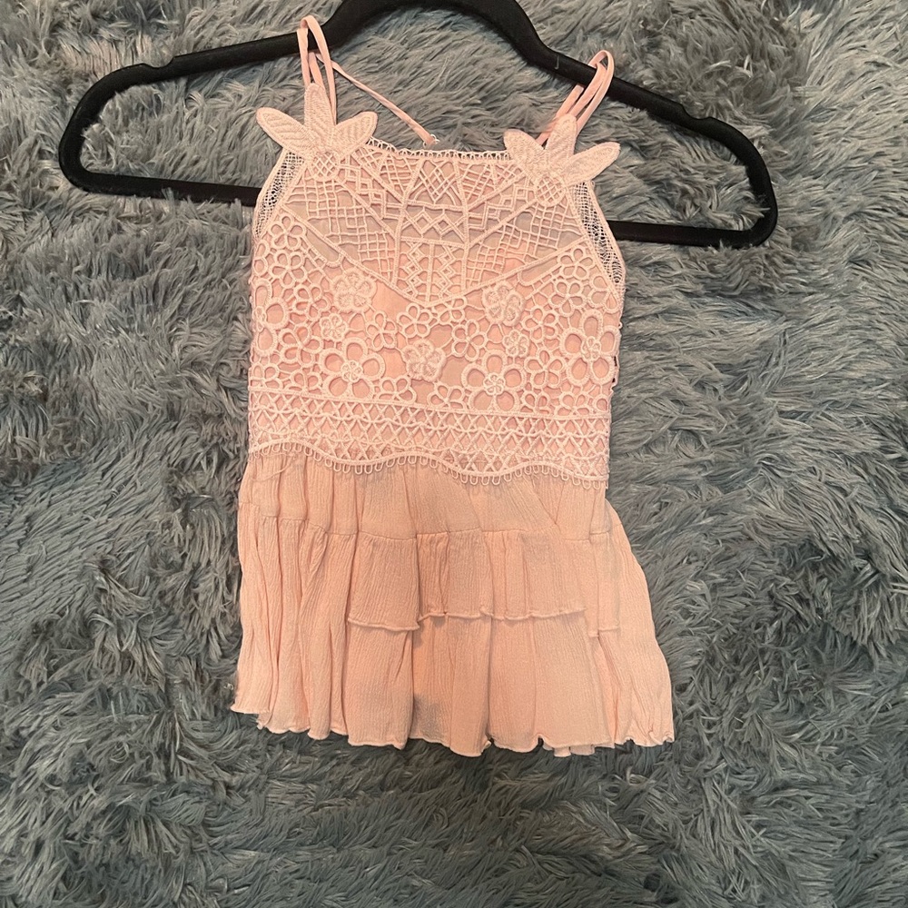 Pink floral kids dress